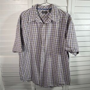 St. John's Bay Men's Plaid Shirt - Purple and White